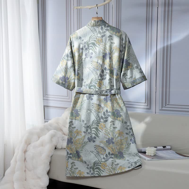 Peignoir unisexe en coton à imprimé floral Duranta