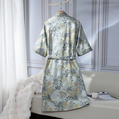 Peignoir unisexe en coton à imprimé floral Duranta