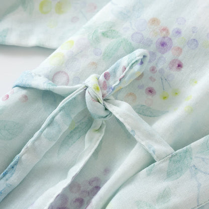 Pyjama japonais en gaze de coton à imprimé violet