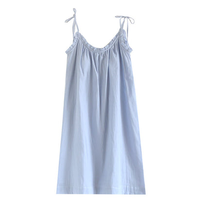 Chemise de nuit en coton avec bordure à volants
