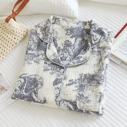 Ensemble de vêtements d'intérieur en coton avec imprimé Tiger Tree