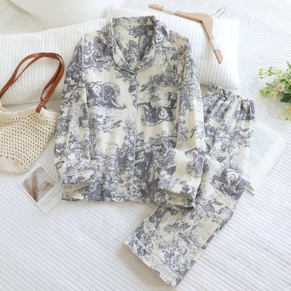 Ensemble de vêtements d'intérieur en coton avec imprimé Tiger Tree