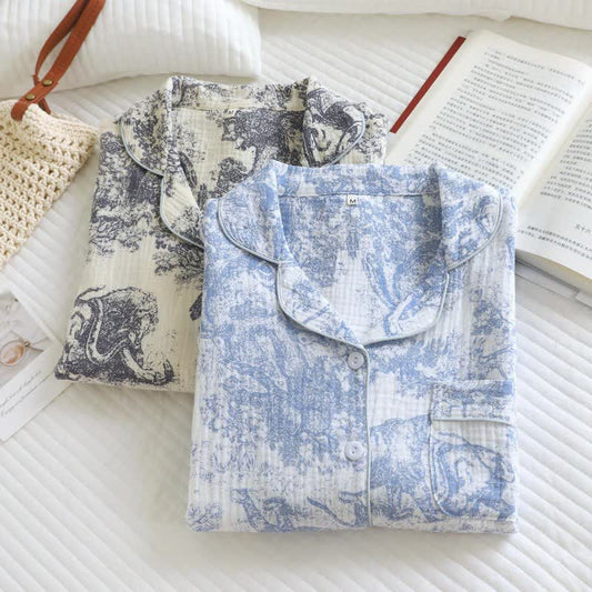 Ensemble de vêtements d'intérieur en coton avec imprimé Tiger Tree
