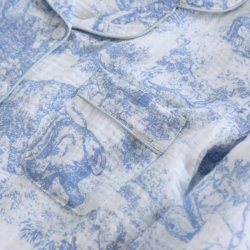 Ensemble de vêtements d'intérieur en coton avec imprimé Tiger Tree