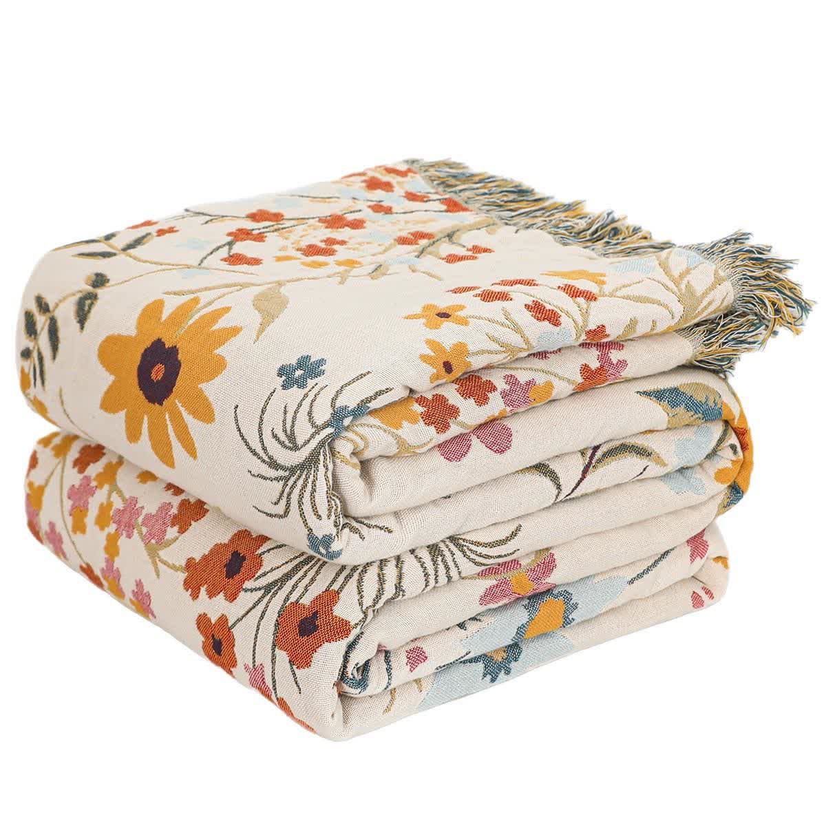 Couette réversible en gaze de coton avec des tournesols en fleurs