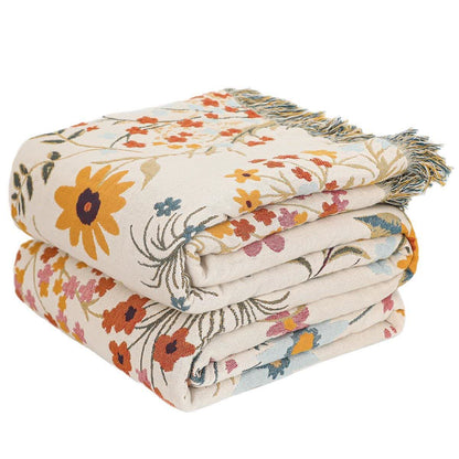 Couette réversible en gaze de coton avec des tournesols en fleurs