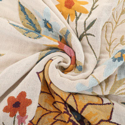 Couette réversible en gaze de coton avec des tournesols en fleurs