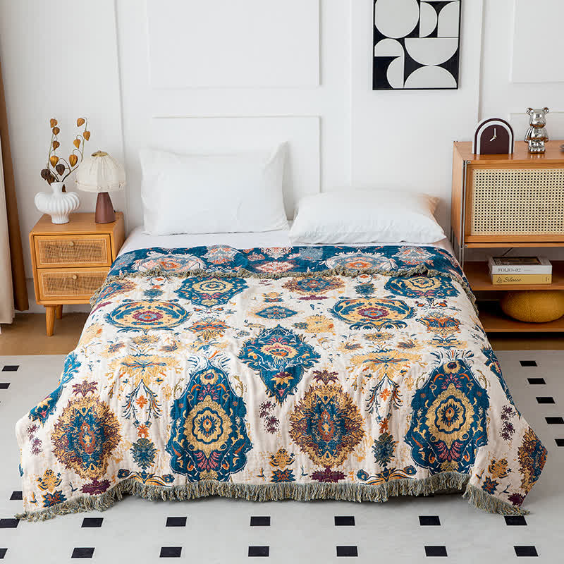 Couette en gaze de coton à imprimé tribal bohème