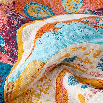 Couette en gaze de coton avec motif artistique de vagues et motif floral - image 7