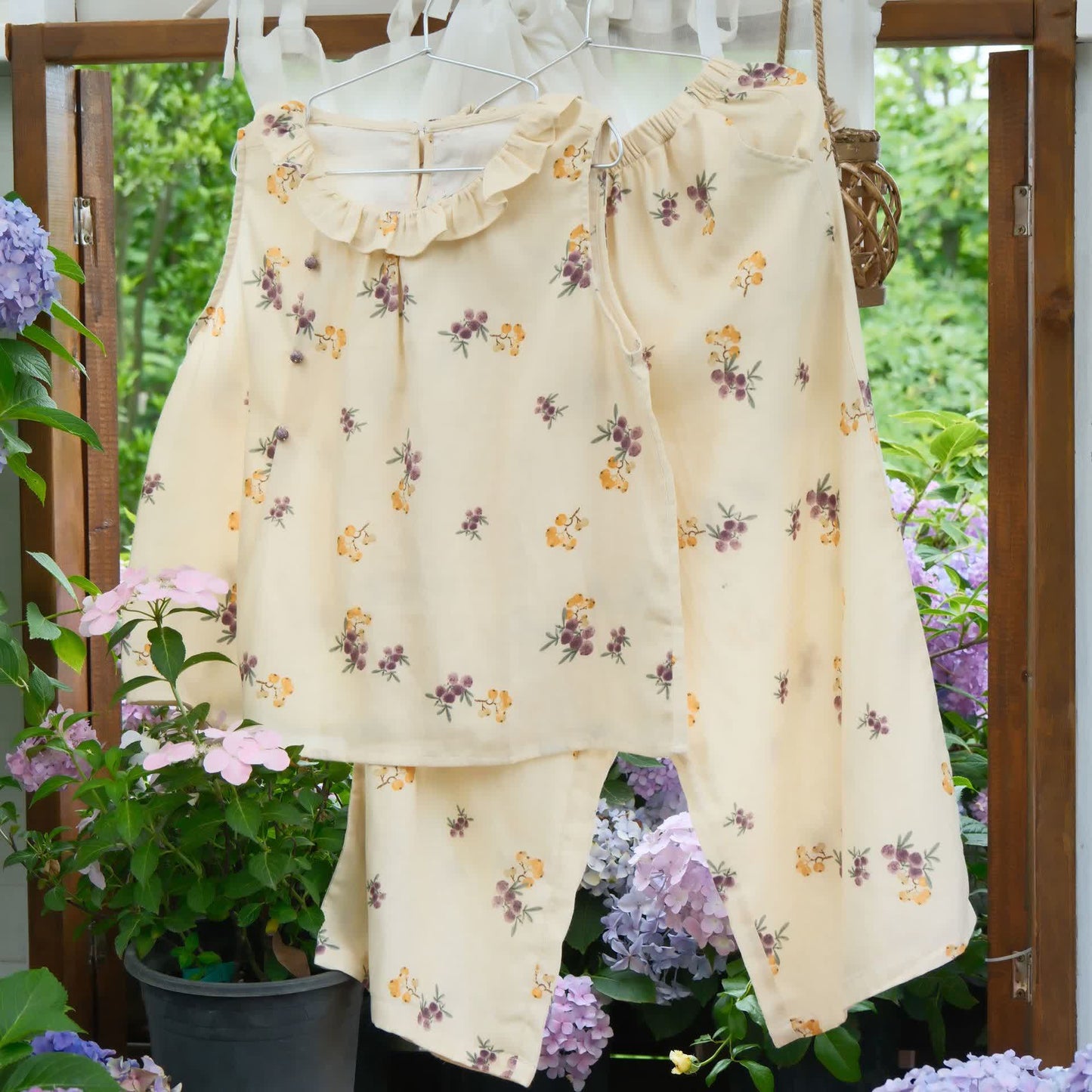 Ensemble de vêtements d'intérieur sans manches en coton à imprimé nèfles