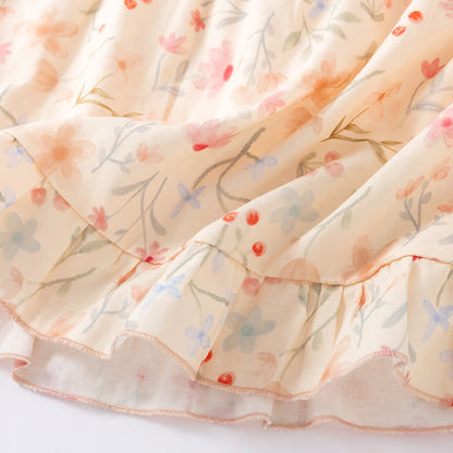 Chemise de nuit en coton matelassé à motif floral et feuilles