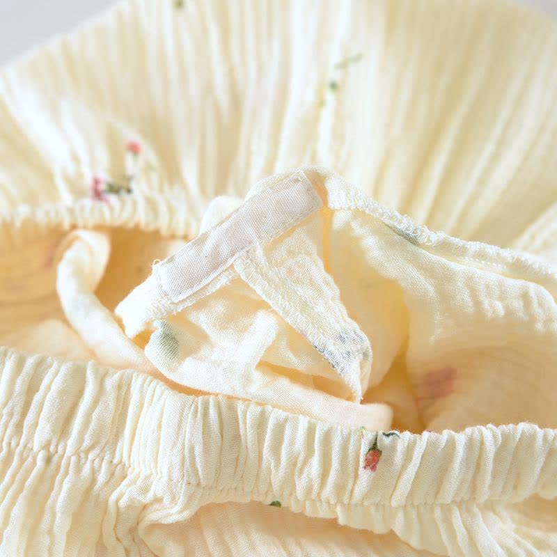 Ensemble de vêtements d'intérieur en gaze de coton beige œillet