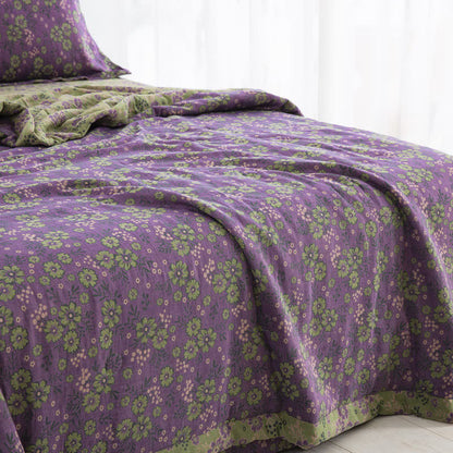 Couette jacquard en gaze de coton à motif de fleurs de prunier