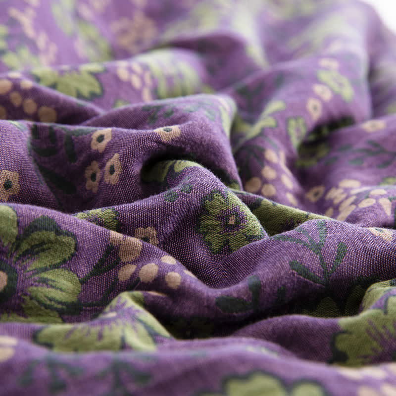 Couette jacquard en gaze de coton à motif de fleurs de prunier