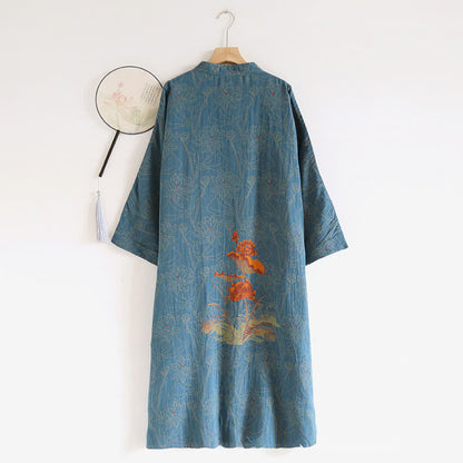Chemise de nuit vintage en double gaze de coton Lotus