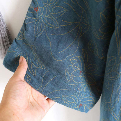 Chemise de nuit vintage en double gaze de coton Lotus