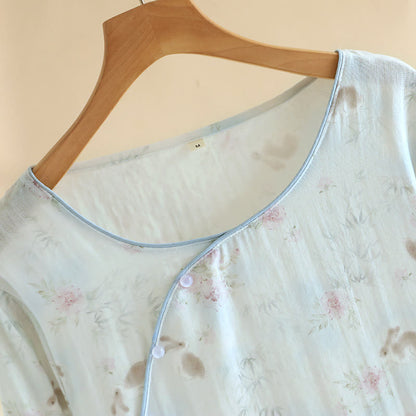 Chemise de nuit orientale en gaze de coton et bambou