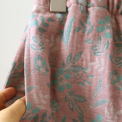 Pyjama en gaze de coton jacquard à motif floral oriental
