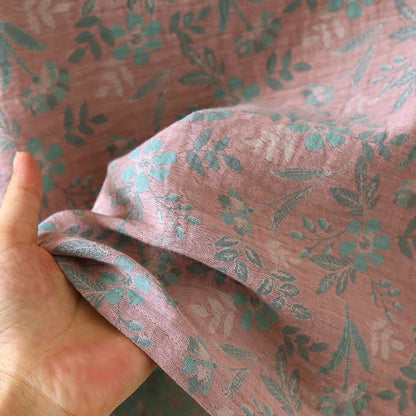 Pyjama en gaze de coton jacquard à motif floral oriental