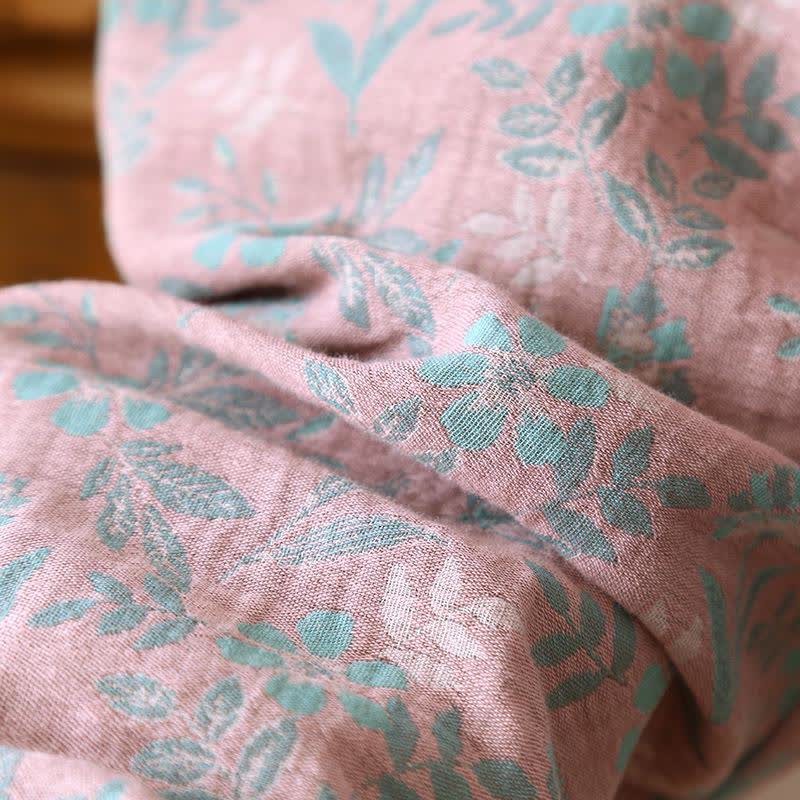 Pyjama en gaze de coton jacquard à motif floral oriental