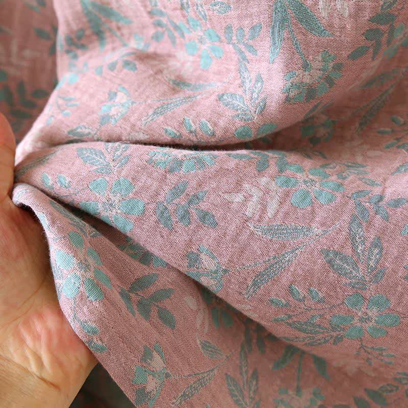 Pyjama en gaze de coton jacquard à motif floral oriental