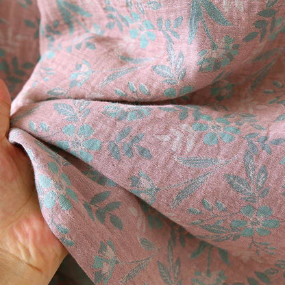 Pyjama en gaze de coton jacquard à motif floral oriental