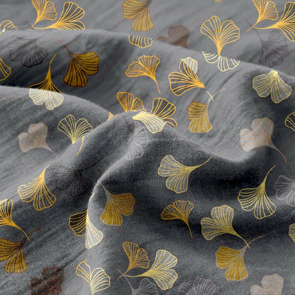 Couvre-lit réversible en gaze de coton jacquard "Ginkgo"