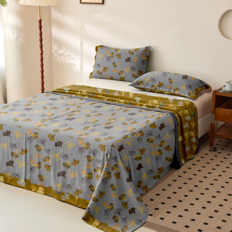 Couvre-lit en gaze de coton jacquard « Ginkgo Biloba » - image 13