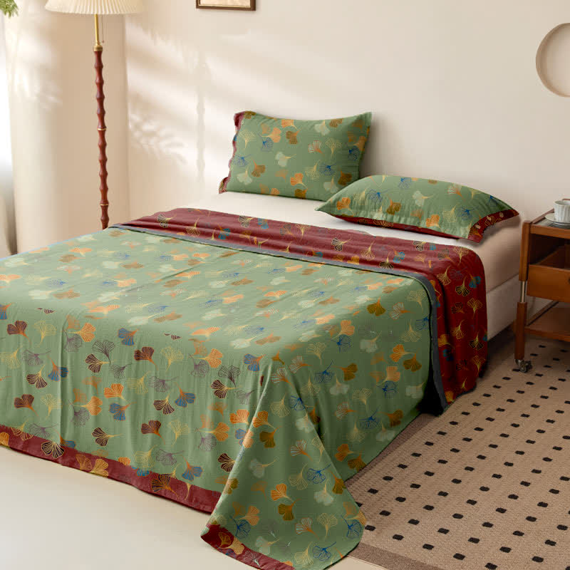 Couvre-lit en gaze de coton jacquard « Ginkgo Biloba » - image 17