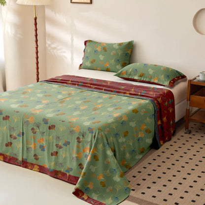Couvre-lit en gaze de coton jacquard « Ginkgo Biloba » - image 17