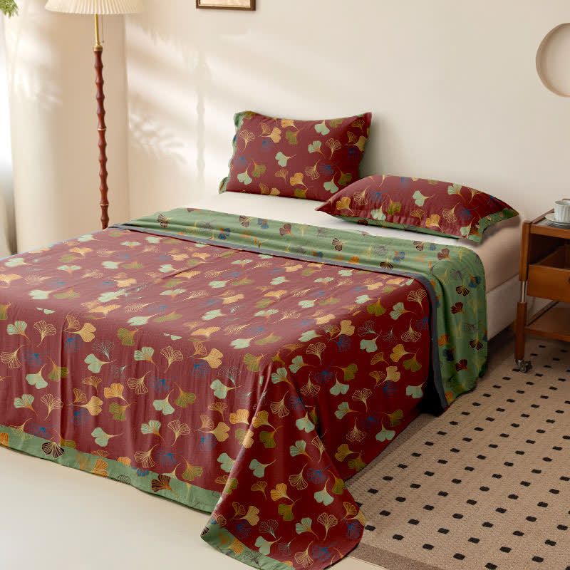 Couvre-lit en gaze de coton jacquard « Ginkgo Biloba » - image 9