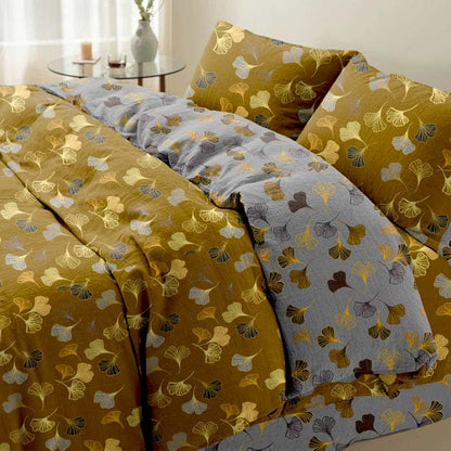 Parure de lit en coton Ginkgo Biloba (4 pièces)