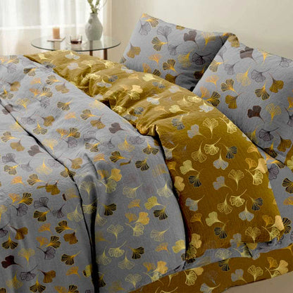 Parure de lit en coton Ginkgo Biloba (4 pièces)