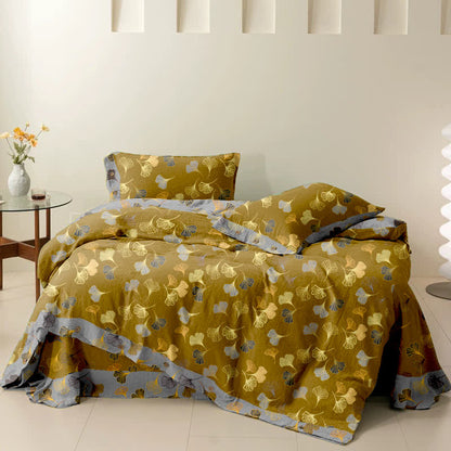 Parure de lit en coton Ginkgo Biloba (4 pièces)