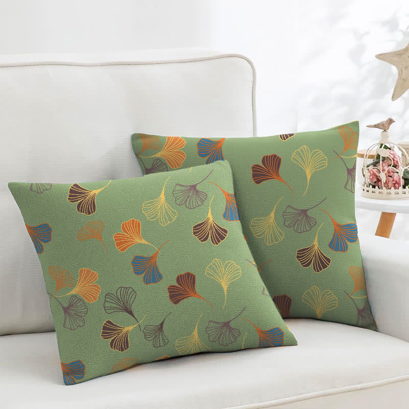 Taies d'oreiller carrées en jacquard de coton Ginkgo Biloba (2 pièces) - Vert - 45cm x 45cm - image 16
