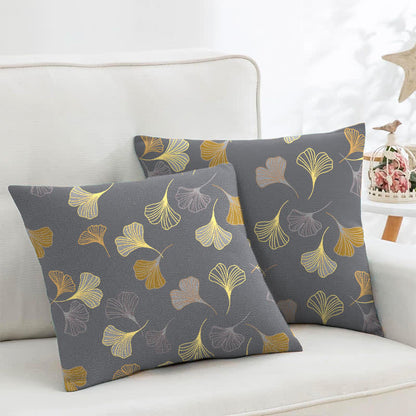 Taies d'oreiller carrées en jacquard de coton Ginkgo Biloba (2 pièces) - gris foncé - 45cm x 45cm - image 28