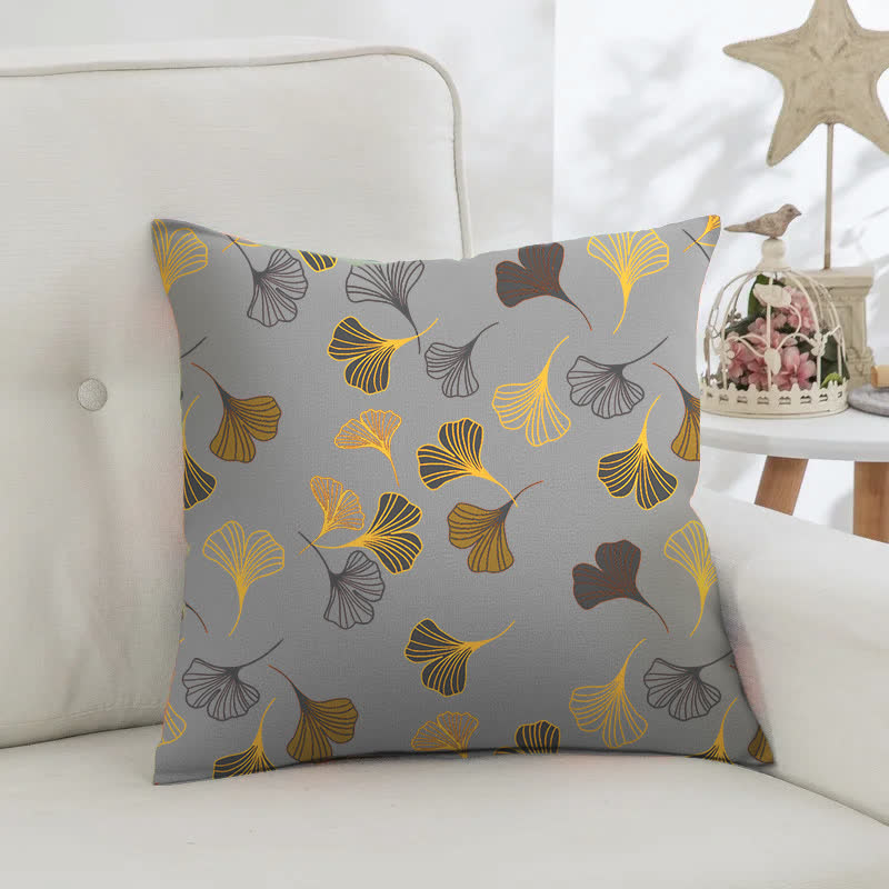 Taies d'oreiller carrées en jacquard de coton Ginkgo Biloba (2 pièces) - image 9