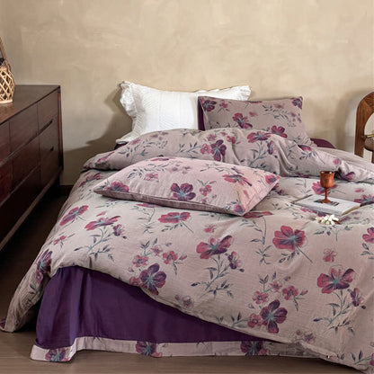 Parure de lit en gaze de coton inspirée de la nature (4 pièces) - Rose - 220 cm x 240 cm - image 2