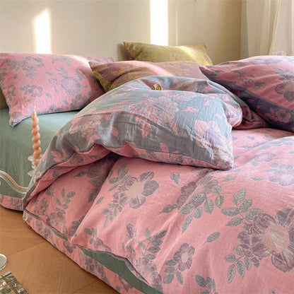 Parure de lit en gaze de coton Peach Blossom (4 pièces)