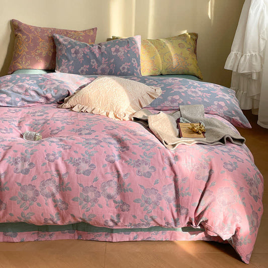 Parure de lit en gaze de coton Peach Blossom (4 pièces)