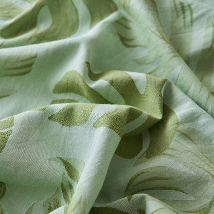 Couvre-lit jacquard en gaze de coton vert à motif monstera - image 4