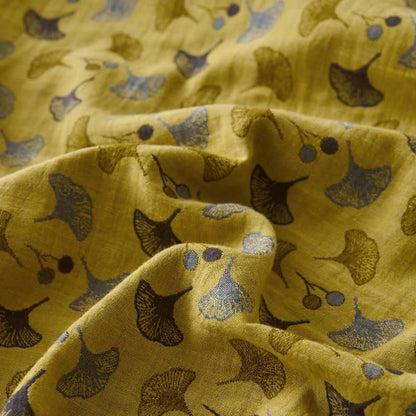 Couvre-lit inspiré de la nature en coton naturel avec motif Ginkgo Biloba - image 13