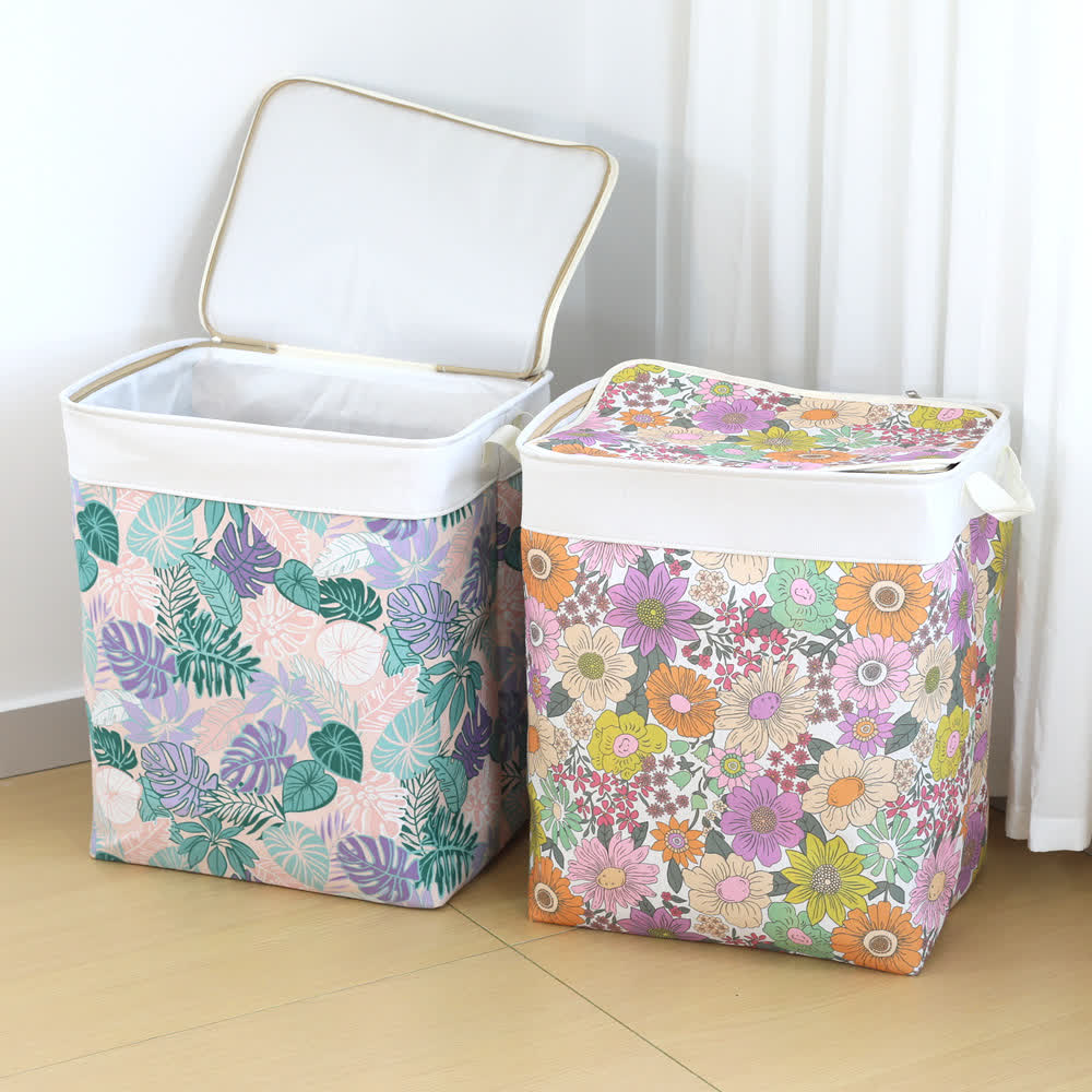 Sac de rangement zippé avec pétales de fleurs - image 1