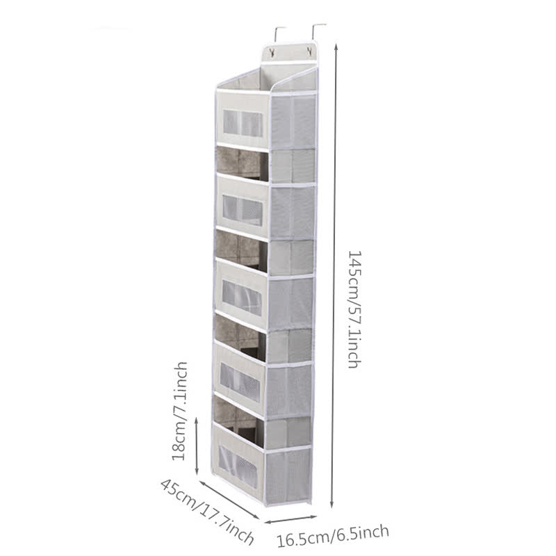 Organisateur de rangement multicouche suspendu pour dortoir - Gris clair - 3 PIÈCES - 45 cm x 16,5 cm x 145 cm - image 12
