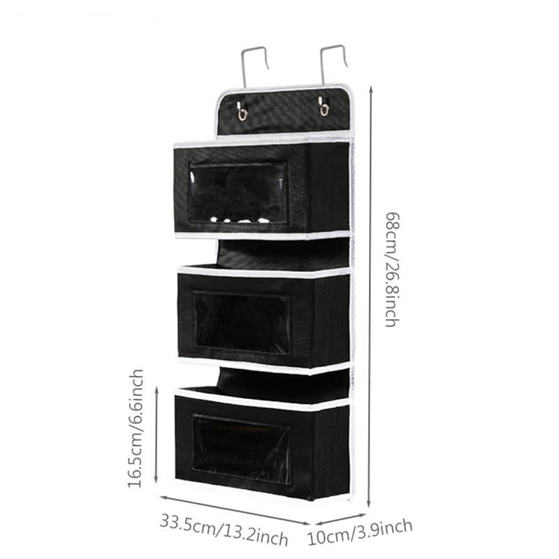 Organisateur de rangement multicouche suspendu pour dortoir - Noir - 3 PIÈCES - 33,5 cm x 10 cm x 68 cm - image 14