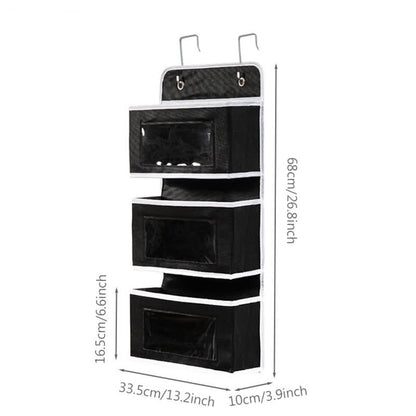Organisateur de rangement multicouche suspendu pour dortoir - Noir - 3 PIÈCES - 33,5 cm x 10 cm x 68 cm - image 14