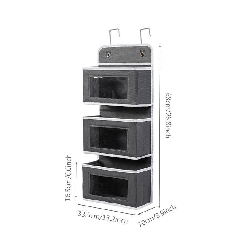 Organisateur de rangement multicouche suspendu pour dortoir - gris foncé - 3 PIÈCES - 33,5 cm x 10 cm x 68 cm - image 18