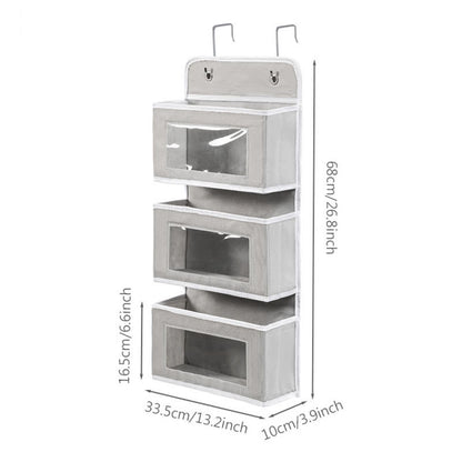 Organisateur de rangement multicouche suspendu pour dortoir - Gris clair - 3 PIÈCES - 33,5 cm x 10 cm x 68 cm - image 11