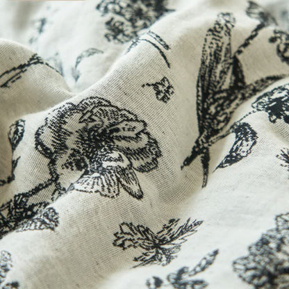 Couette noire en gaze de coton naturel à motif floral - image 10