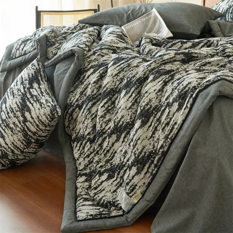 Couette en gaze de coton naturel avec lavage à l'encre - image 3